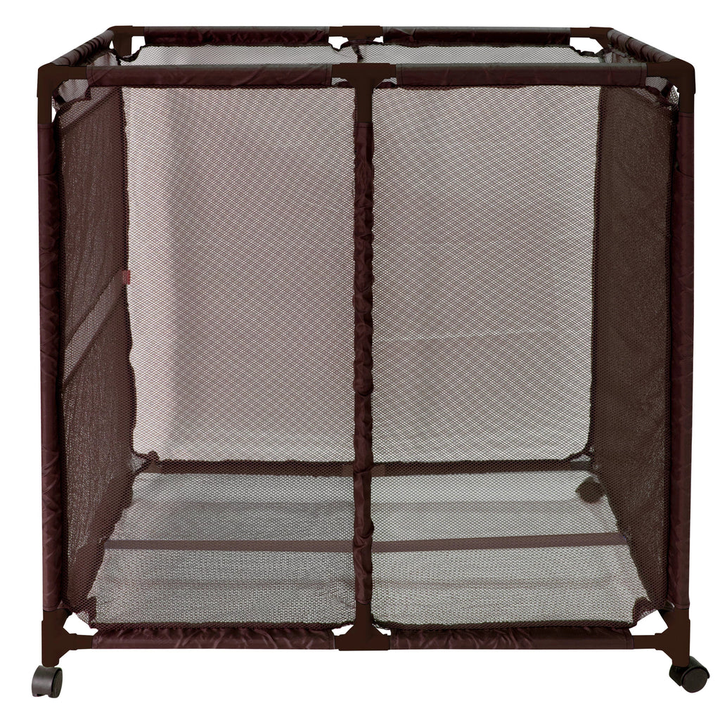 Essentially Yours Pool Floats, Balls, Toys and Equipment Rolling Mesh Organizer Storage Bin, Large, (35" W x 25.4" L x 37.5" H), (Brown), Style 455102