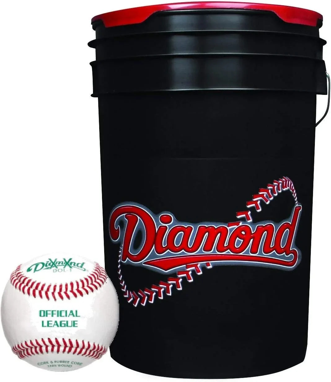 Diamond -1  Baseballs 60 (Five Dozen) and Cushion Lide Bucket