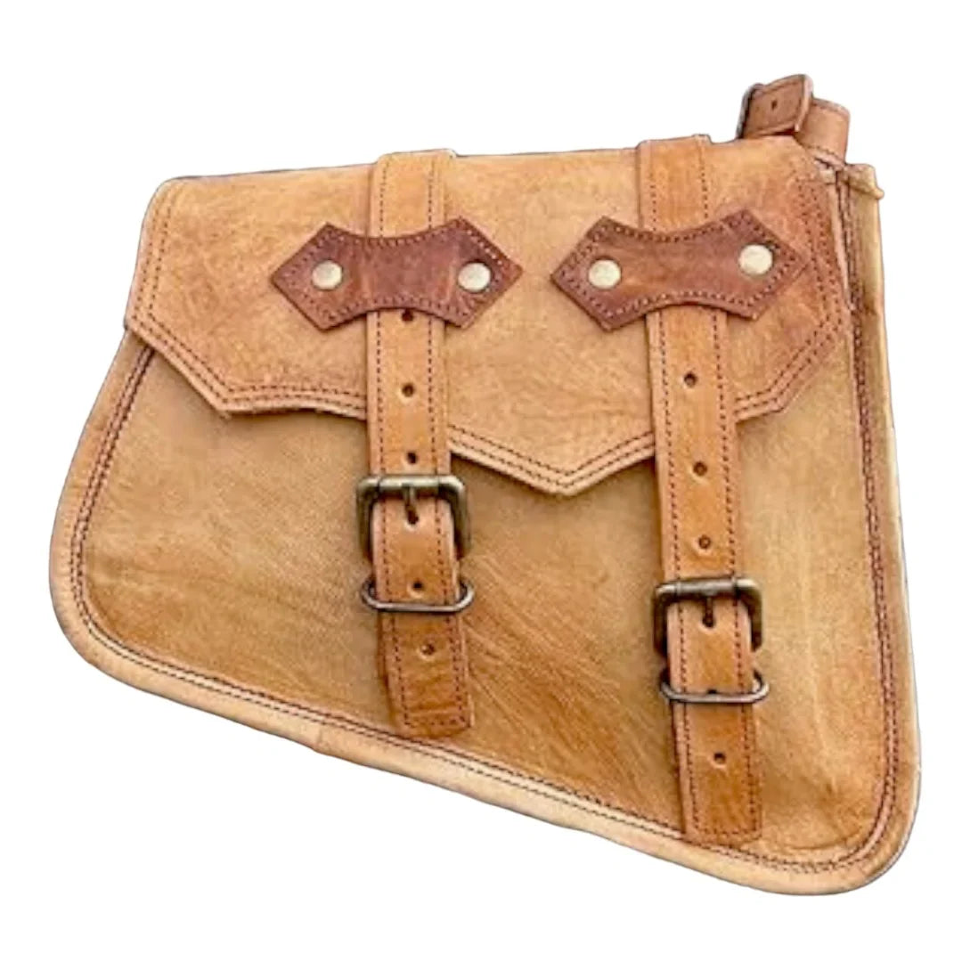Leather Saddle Side Brown Rustic Bike Bag