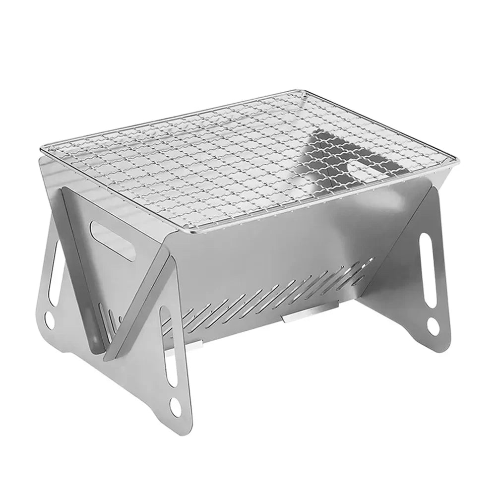 occkic Folding Charcoal Grill Portable Barbecue Grill Stainless Steel Mini  Grill for Outdoor Cooking Camping Picnic