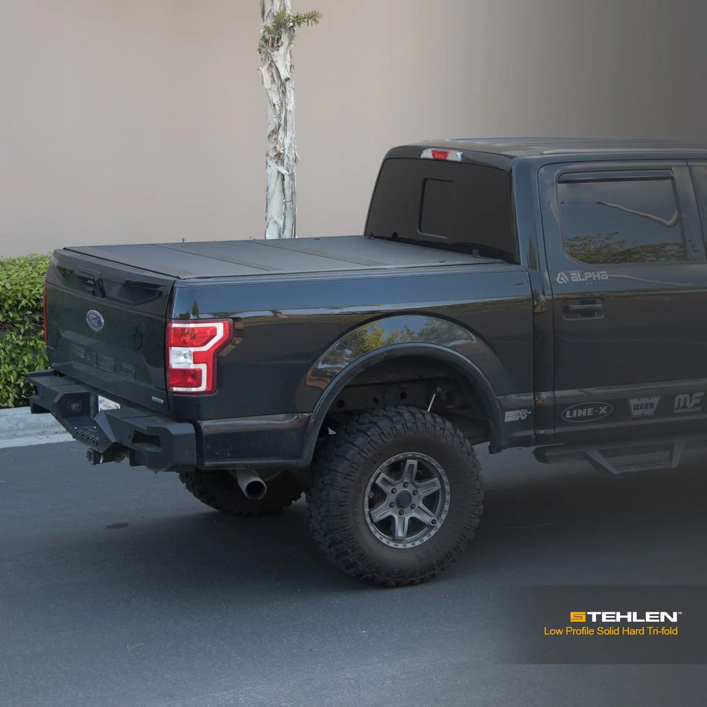 Stehlen 642167822394 Low Profile Hard Aluminum Tri-Fold Tonneau Cover - Matte Black For Ram 1500 2019-2022 5.7 Feet ( 68.4" ) Short Bed New Body Style