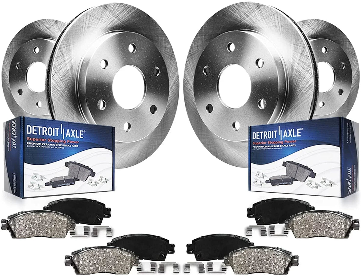 Detroit Axle - Brake Kit for Chevy Trailblazer Buick Rainier  Envoy Isuzu Ascender Bravada Disc Brakes Rotors Ceramic Brakes Pads Replacement: 12" Front Rotor and 12.8" Rear Rotor