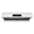 Hauslane | Chef Series | PS18 30" Under Cabinet Range Hood, Stainless Steel Contemporary Modern Design 860 , Touch Screen w/Digital Clock, Dishwasher Safe Baffle Filters,  Lamps, 3-Way Venting