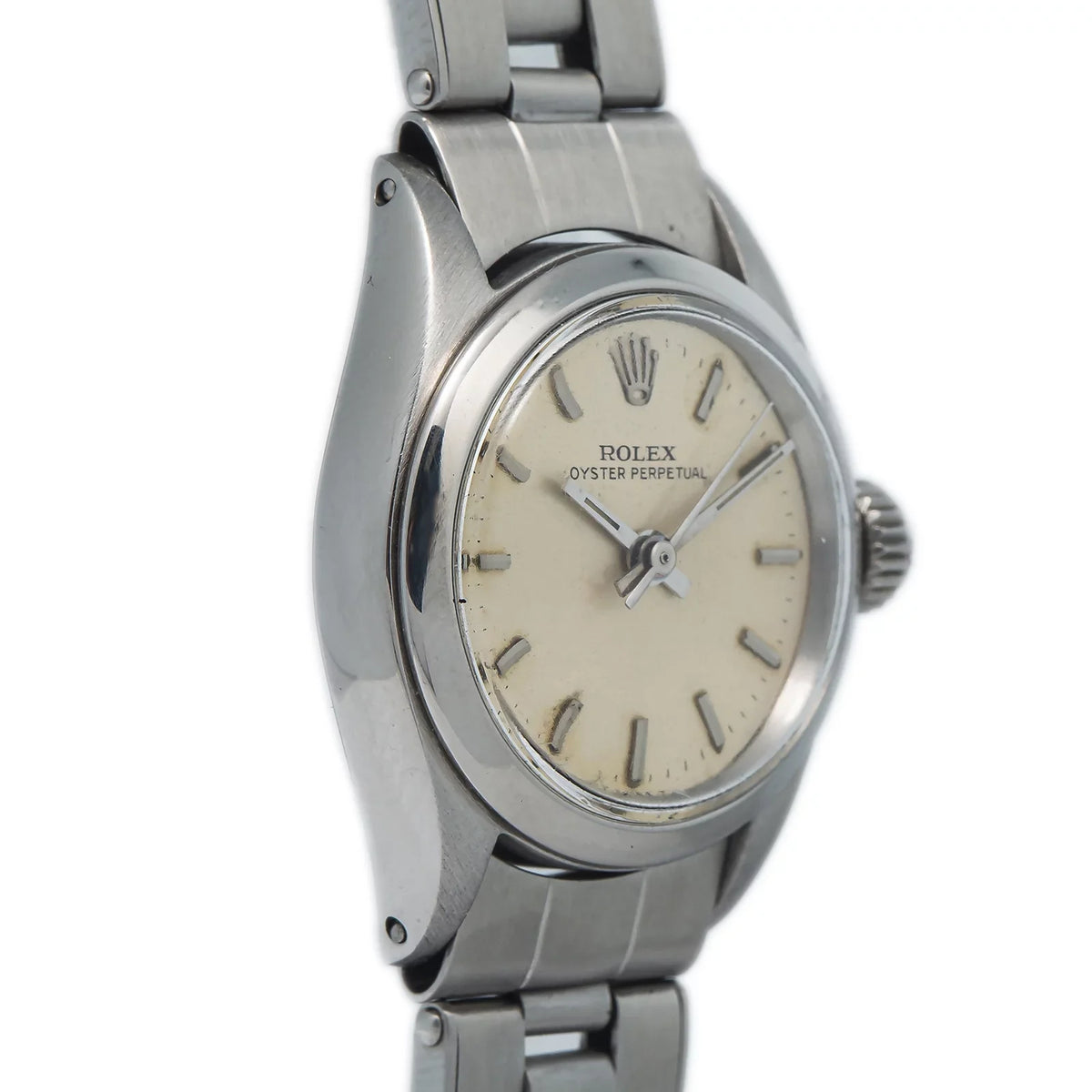 Rolex Oyster Perpetual 6618 Automatic Stainless Silver Dial Ladies Watch 24mm