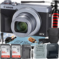 Canon PowerShot G7 X Mark  Digital Camera (Silver) with 2 Pieces SanDisk 64GB Memory Card + Case + Tripod + ZeeTech Professional Bundle