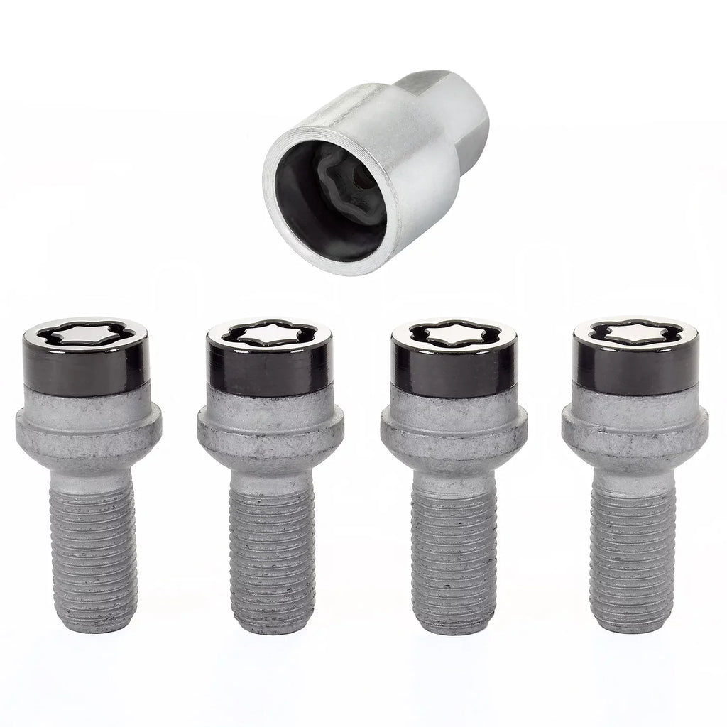 McGard 28318 Chrome/Black Bolt Style Radius Seat Lock Bolt Set Fits select: 2009-2019  , 2009-2019