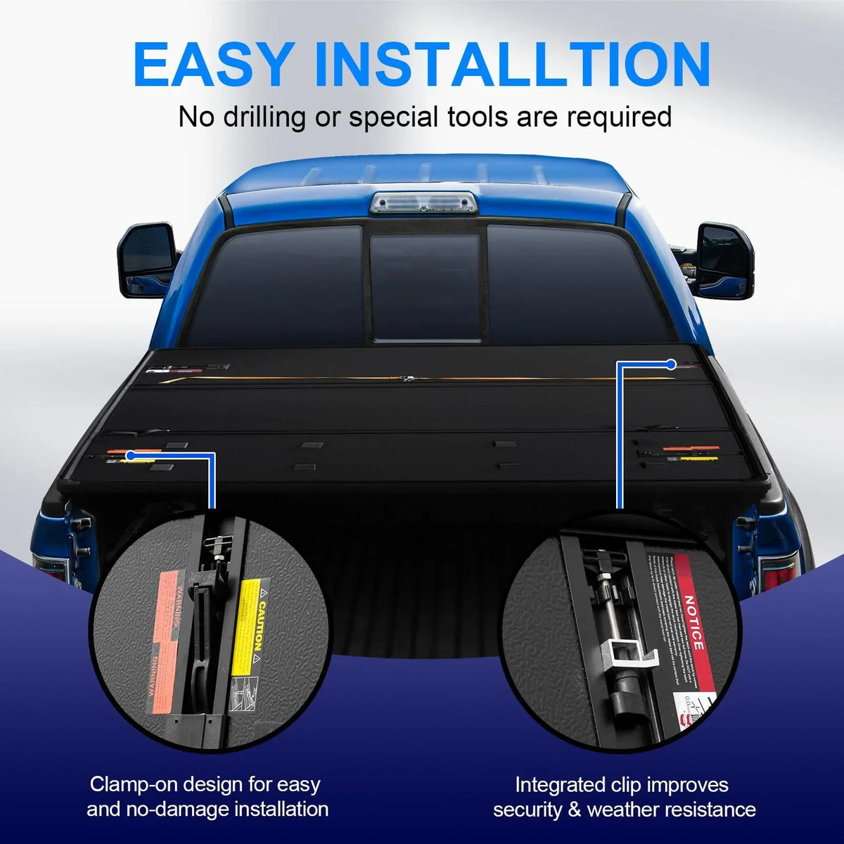 6.4Ft Hard Tri-Fold Truck Bed Tonneau Cover Compatible with 2002-2023 Dodge Ram 1500, 2003-2023 Dodge Ram 2500HD/3500HD