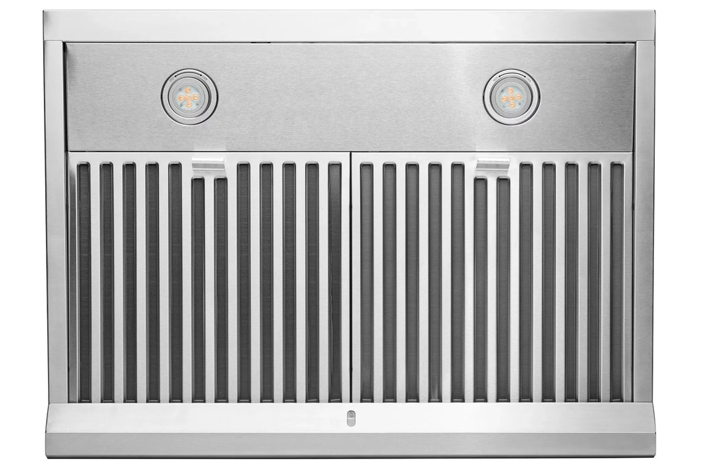 Hauslane | Chef Series | PS18 30" Under Cabinet Range Hood, Stainless Steel Contemporary Modern Design 860 , Touch Screen w/Digital Clock, Dishwasher Safe Baffle Filters,  Lamps, 3-Way Venting