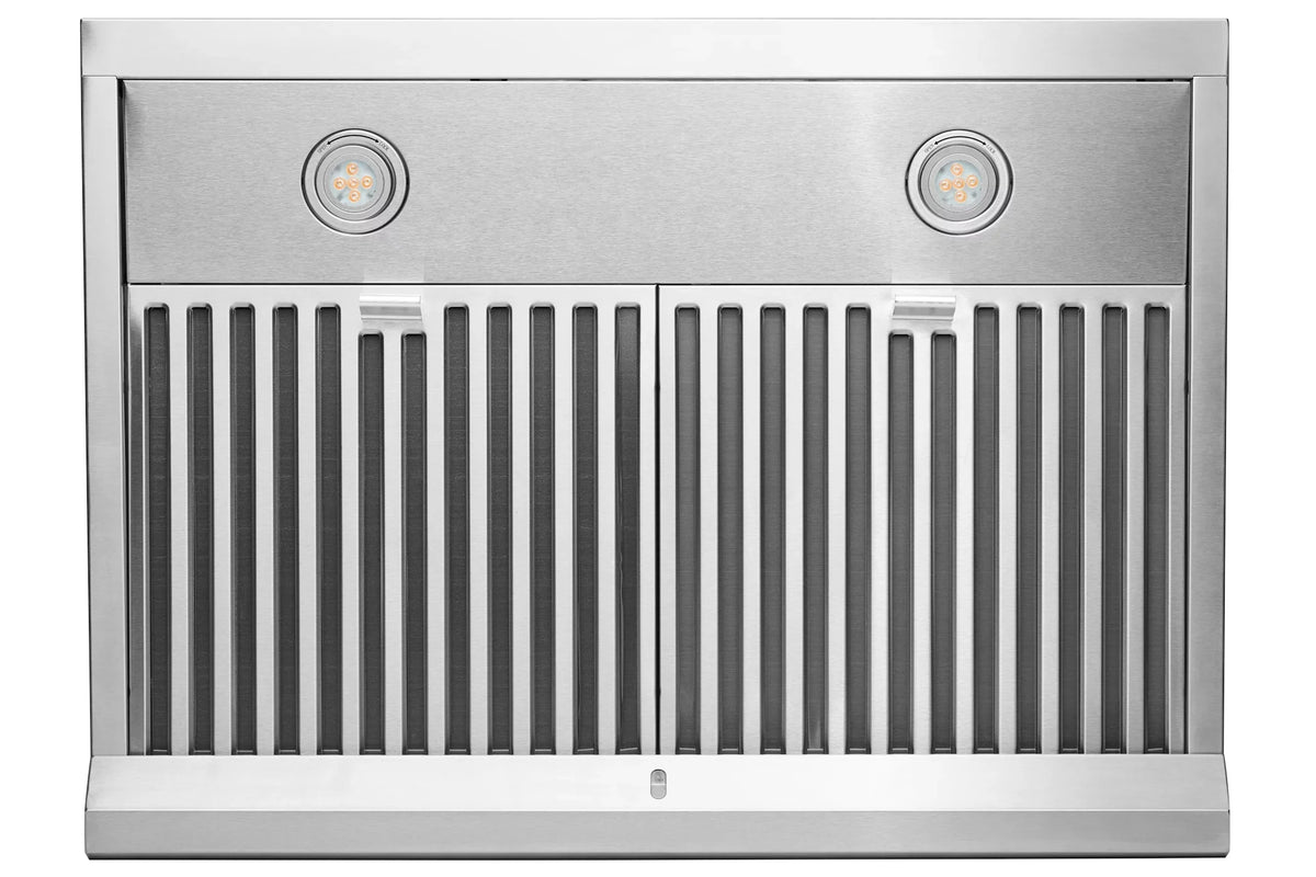 Hauslane | Chef Series | PS18 30" Under Cabinet Range Hood, Stainless Steel Contemporary Modern Design 860 , Touch Screen w/Digital Clock, Dishwasher Safe Baffle Filters,  Lamps, 3-Way Venting