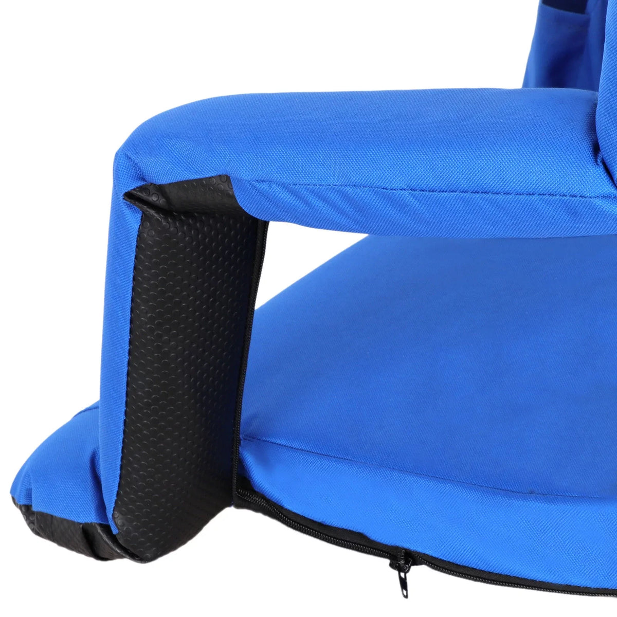 Durable Water-resistant Stadium Seat with Cup Holder 10 Tiltable Positions - Blue
