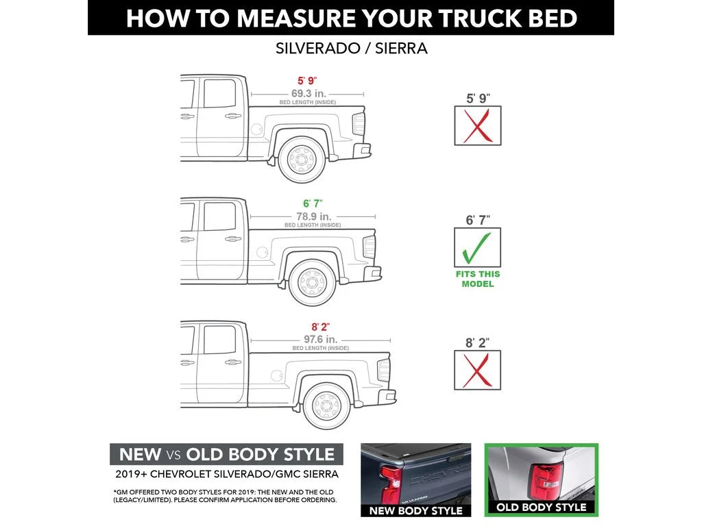 Gator by RealTruck  Hard Tri-Fold Truck Bed Tonneau Cover | GC14019 | Compatible with 2014 - 2018, 2019 Ltd/Lgcy Chevy/ Silverado/Sierra Limited 1500 6' 7" Bed (78.9")