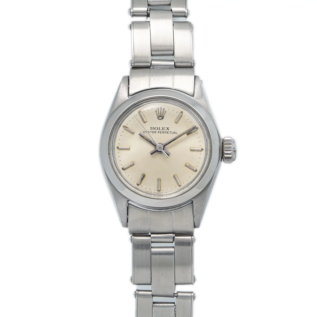 Rolex Oyster Perpetual 6618 Automatic Stainless Silver Dial Ladies Watch 24mm