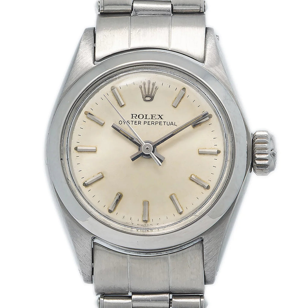 Rolex Oyster Perpetual 6618 Automatic Stainless Silver Dial Ladies Watch 24mm