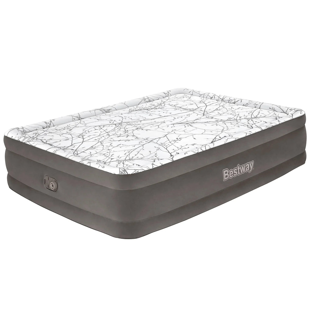Bestway Tritech Cushify Top Air Mattress Queen 18” with Built-in  Pump and Antimicrobial Coating