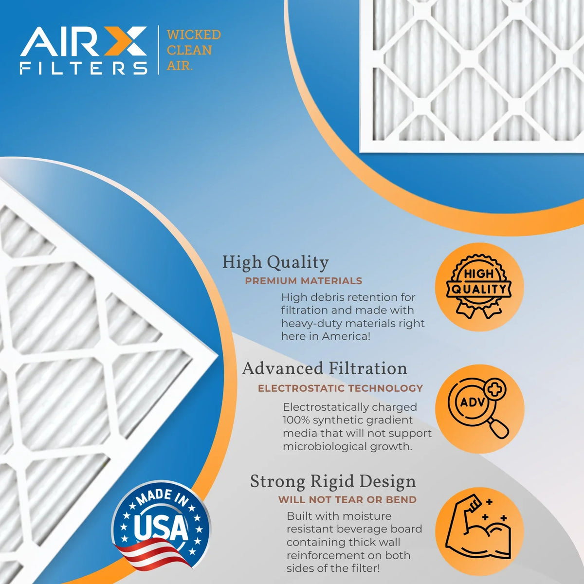 12x12x1 Air Filter  13 Comparable to  1500 - 2200 &  9 Electrostatic Pleated Air Conditioner Filter 4 Pack   Premium  Made 12x12x1 Furnace Filters by     .