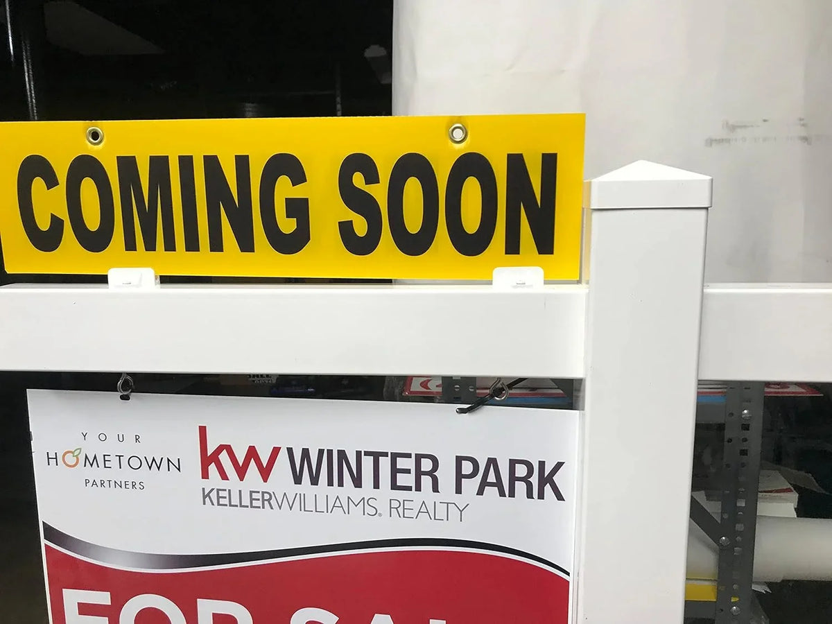 5 Pack   Yellow Sign 6” X 24" ( ) Pre-Printed Double Sides Yellow Corrugated Plastic 4Mm, Sign Board 4Mm, ***Sign , Metal Sign & Sign Post Not Included, Ship Same D