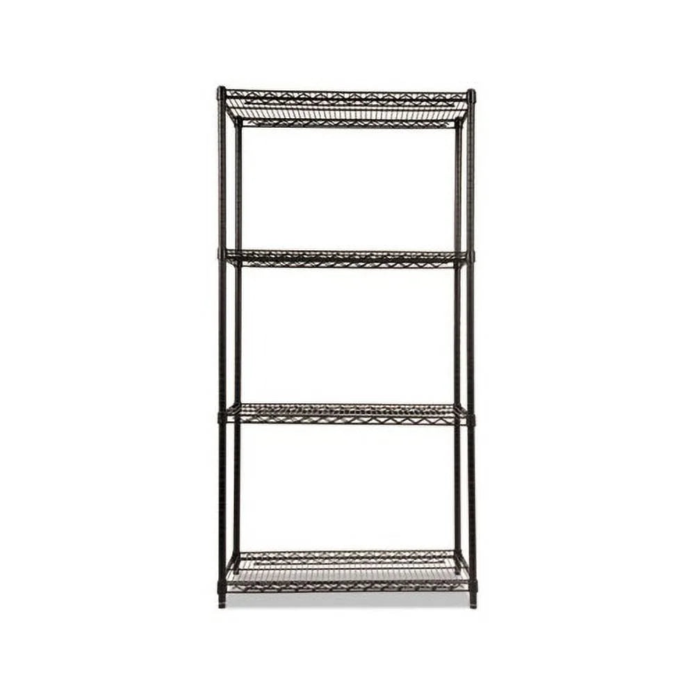 Certified Industrial 4-Shelf Wire Shelving Kit 36w x 18d x 72h, Black