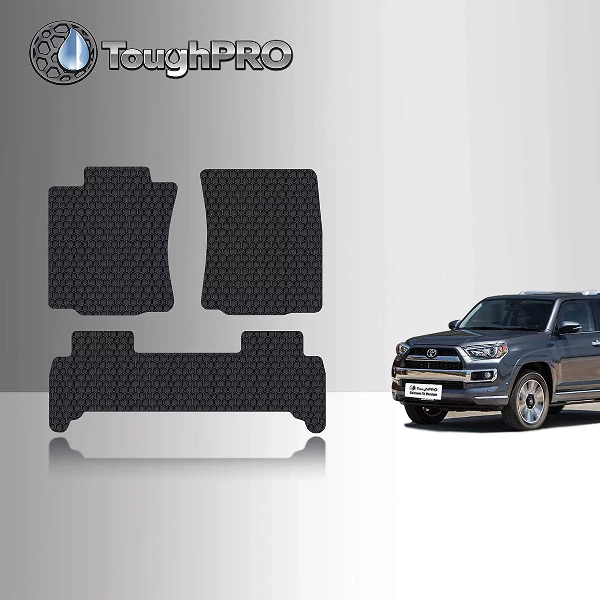 Floor Mat Accessories Set (Front Row + 2nd Row) Compatible with Toyota 4Runner - All Weather - 2021