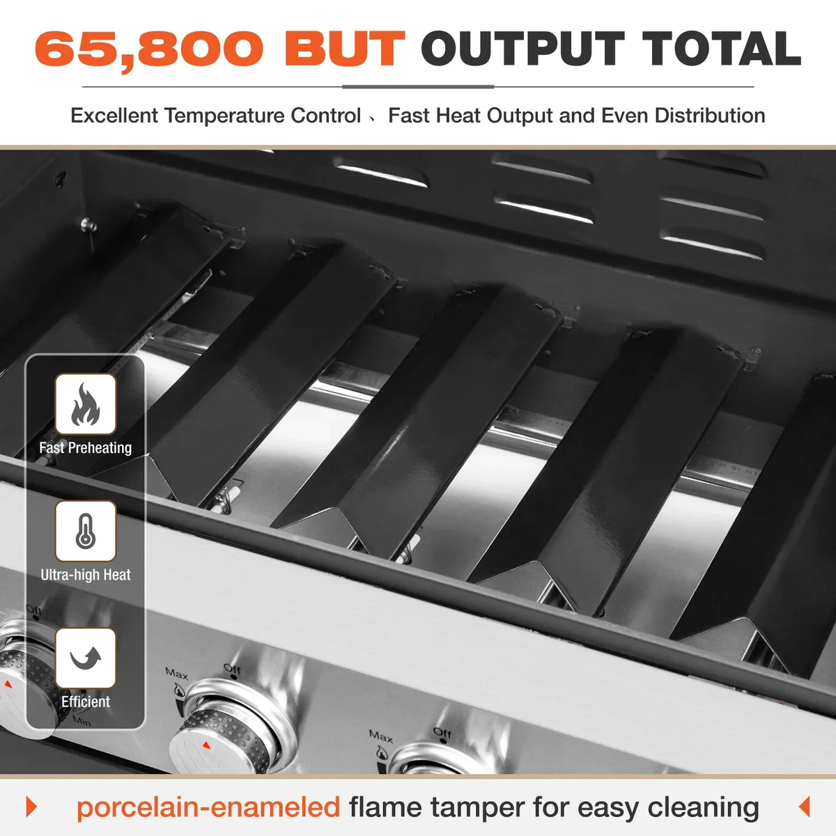Summit Living 6 Burner Propane Gas Grill with Side Burner Stainless Steel  Grill