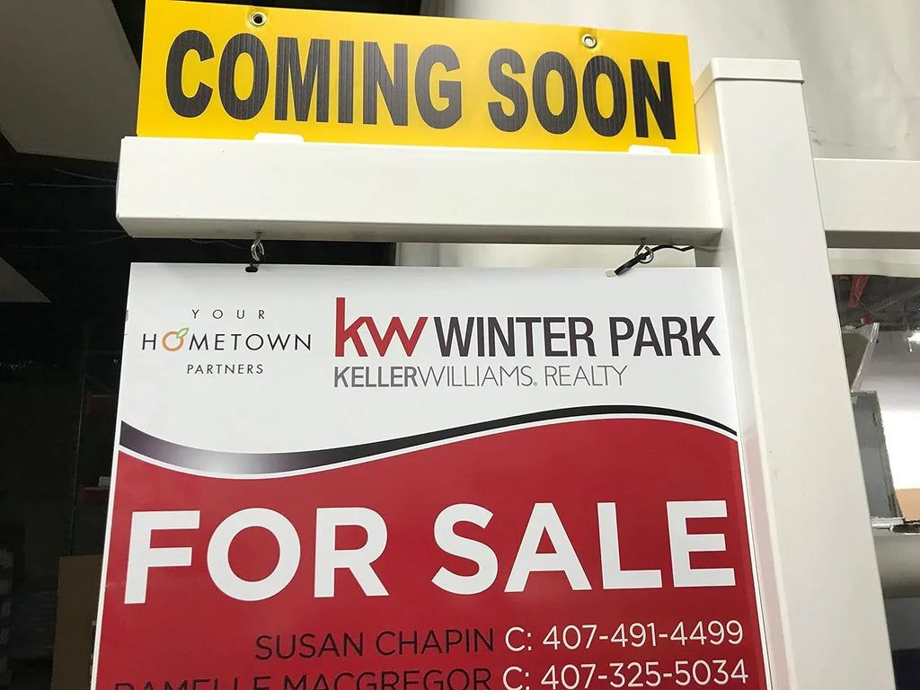 5 Pack   Yellow Sign 6” X 24" ( ) Pre-Printed Double Sides Yellow Corrugated Plastic 4Mm, Sign Board 4Mm, ***Sign , Metal Sign & Sign Post Not Included, Ship Same D