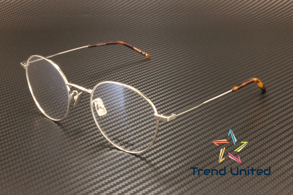 237 F 002 Round Oval Panthos Metal Silver 52mm Mens Eyeglasses