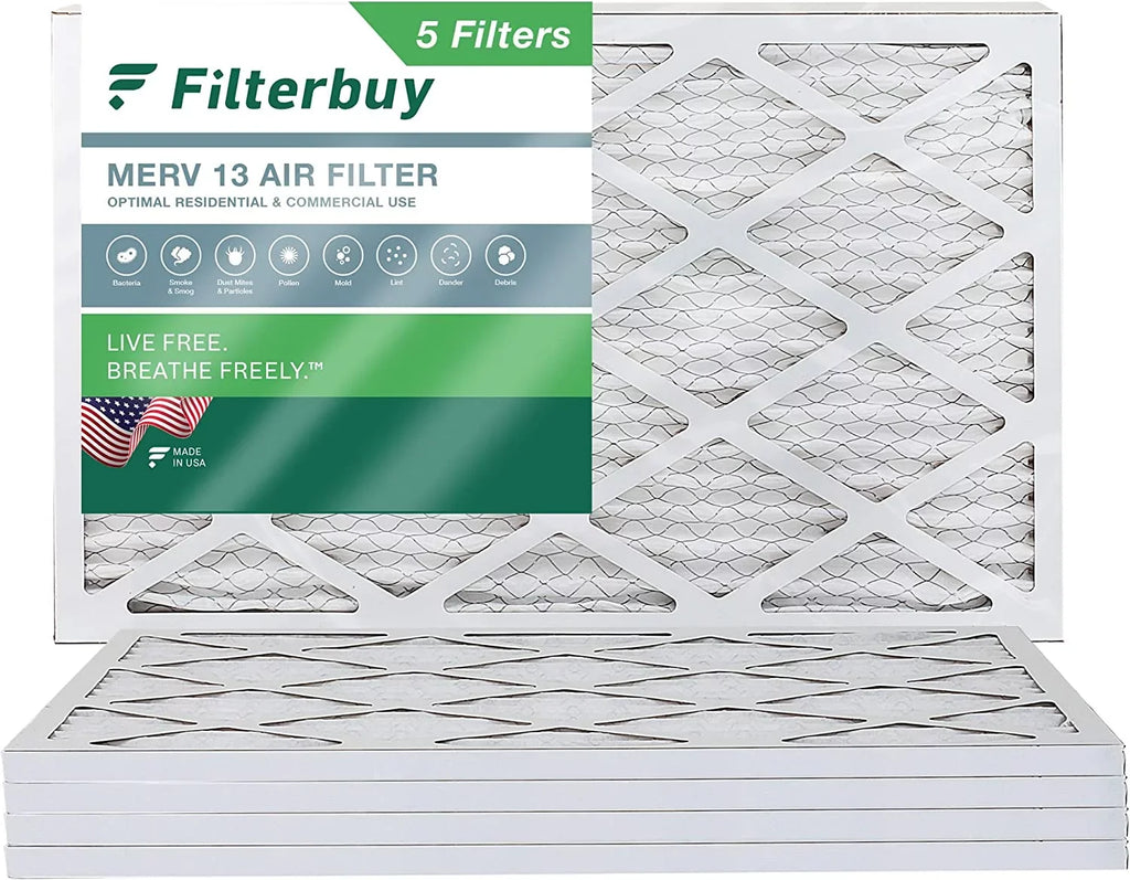 Filterbuy 15x28x1  13 Pleated   Furnace Air Filters (5-Pack)