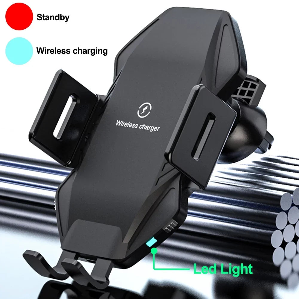 Wireless Car Charger, Saoqi 10W Smart Sensor Auto Clamping Air Vent Dashboard Windshield Car Phone Holder Mount, Compatible for iPhone, Samsung, Google, , etc