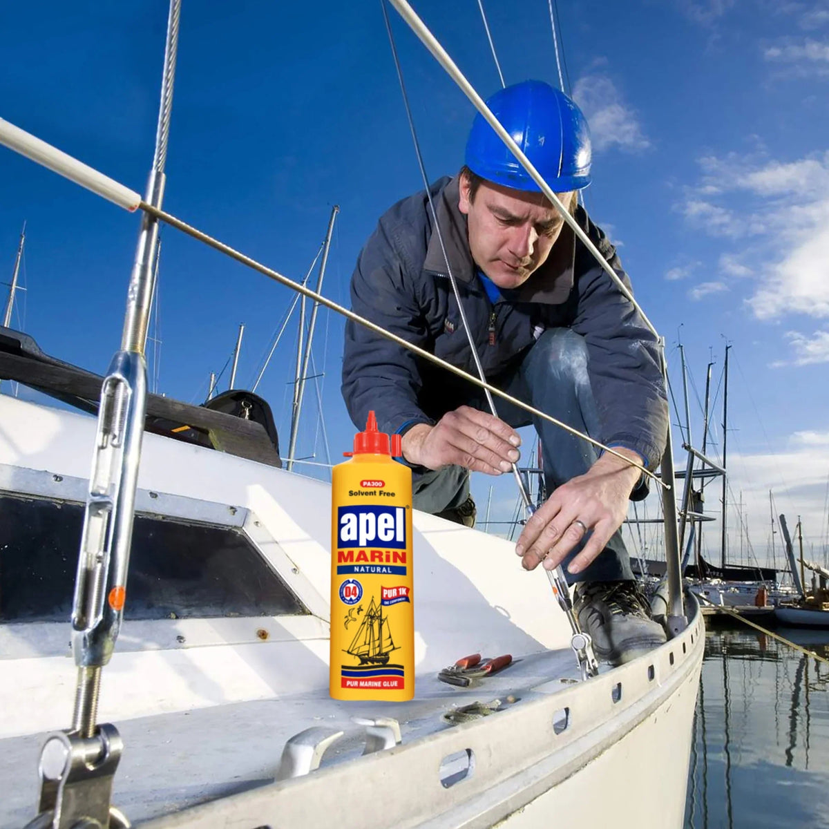 Waterproof Polyurethane Glue 16 oz. Bottle Marine Glue For Boats and RVs Natural  Adhesive for Above and Below the Waterline (1 Pack)